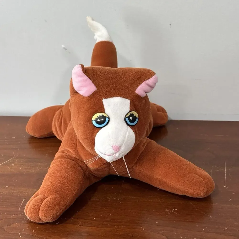 Vintage Tonka Pound Puppies Purries Brown Orange Cat Plush Animal 1980s Toy